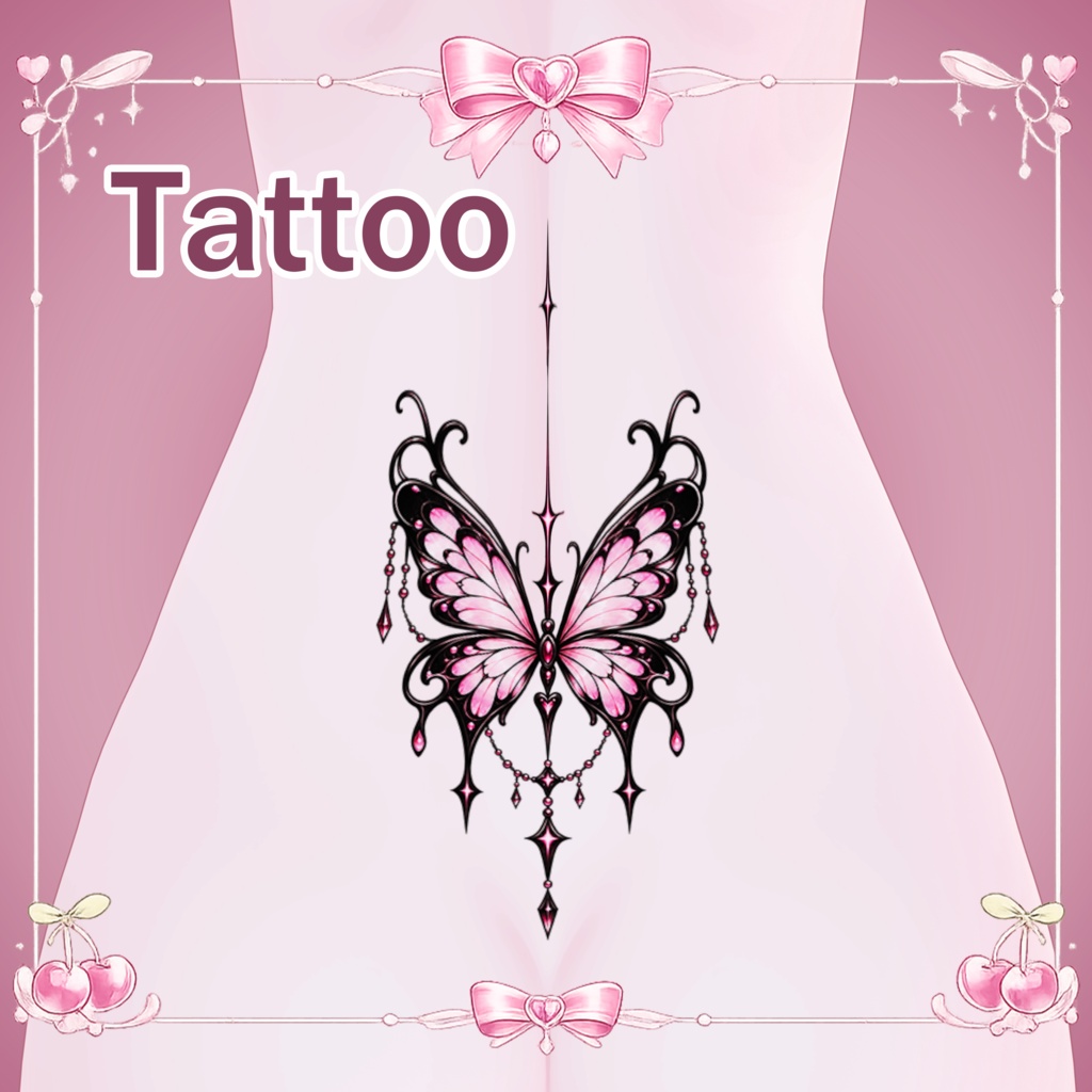 Butterfly Gem Tattoo / ジュエルバタフライタトゥー 🦋💎 
