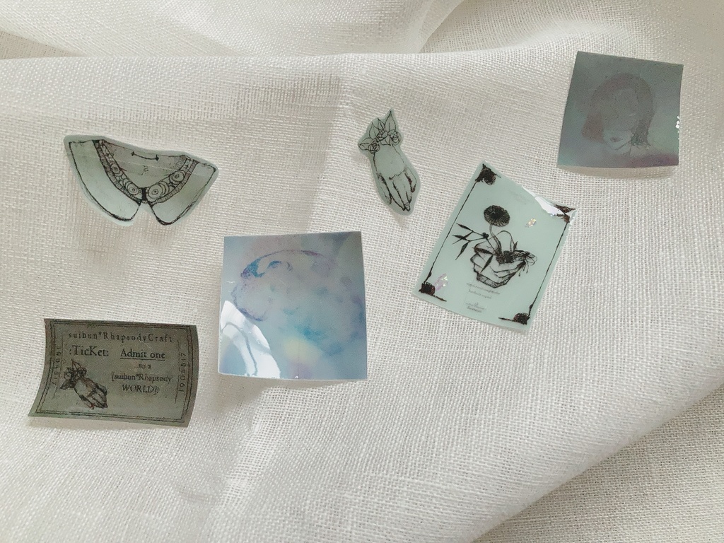 透けて潤むシール