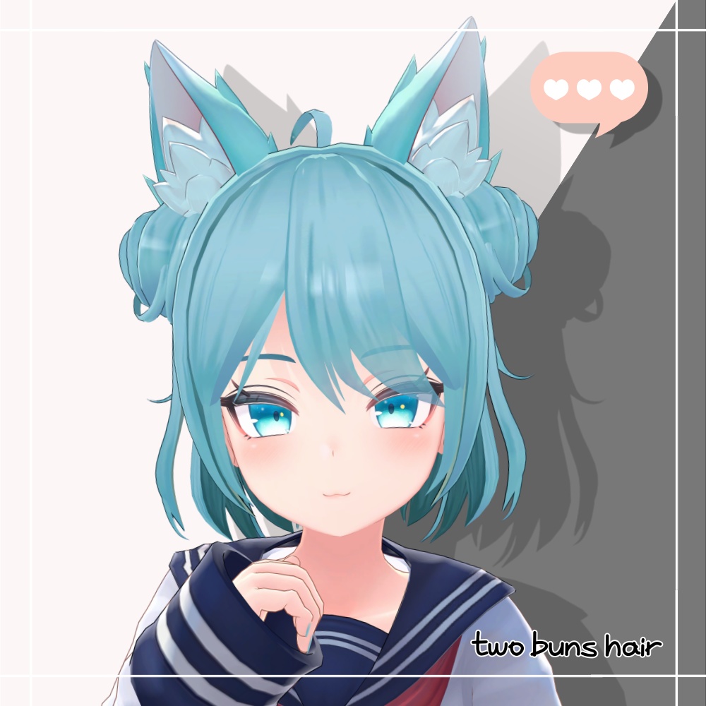 【饅頭ヘアー】 VRC用 two buns hair