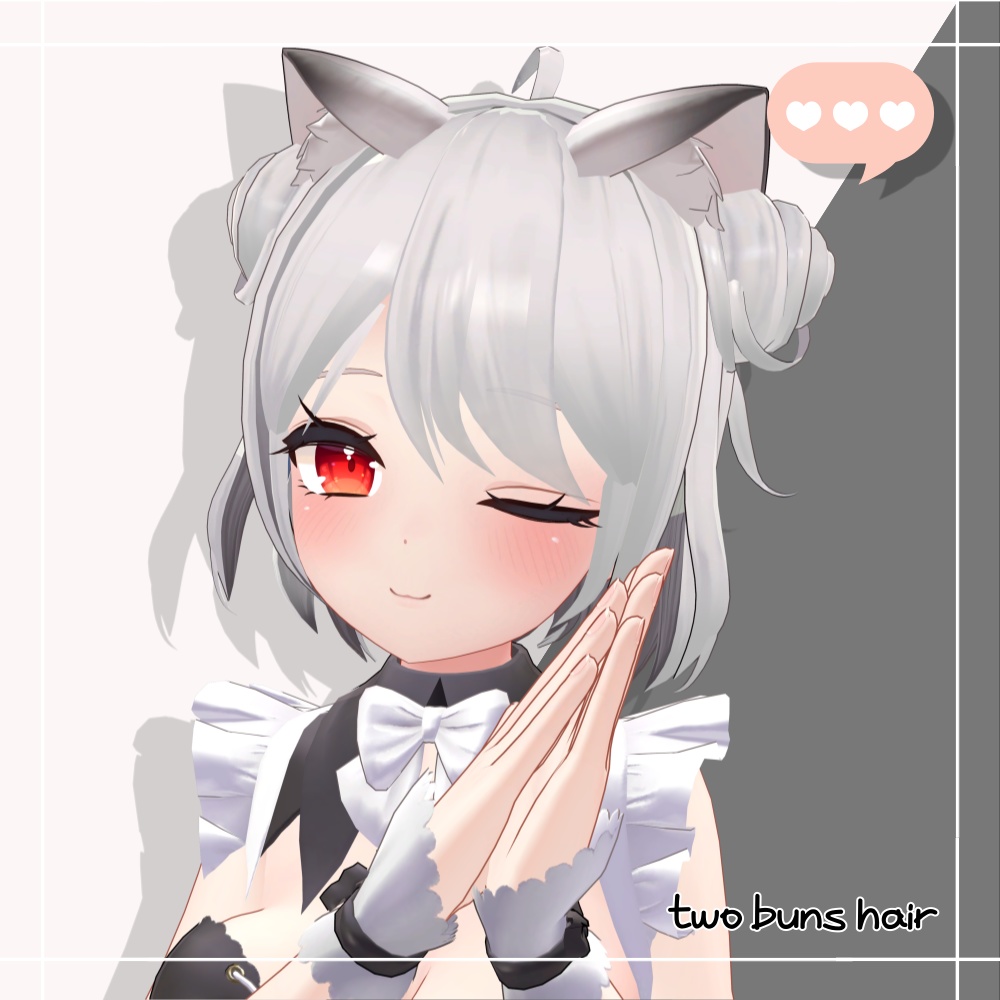 【饅頭ヘアー】 VRC用 two buns hair