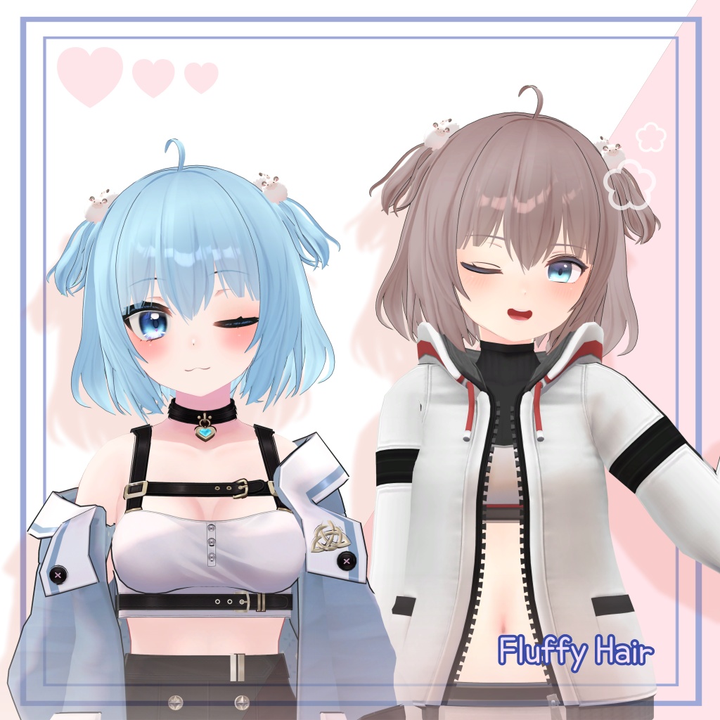 【ふわふわヘアー】 VRC用 Fluffy Hair