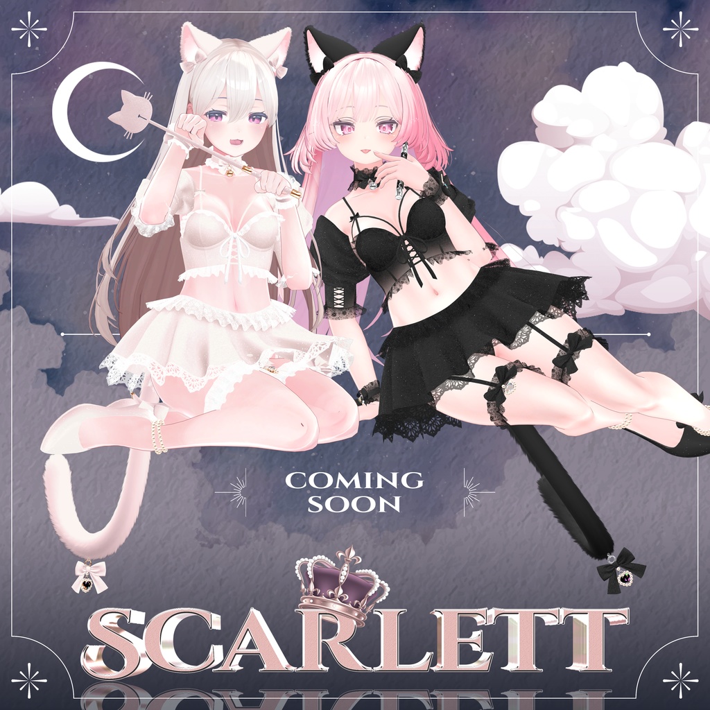 【5アバター対応】Scarlett : Cat under the moonlight
