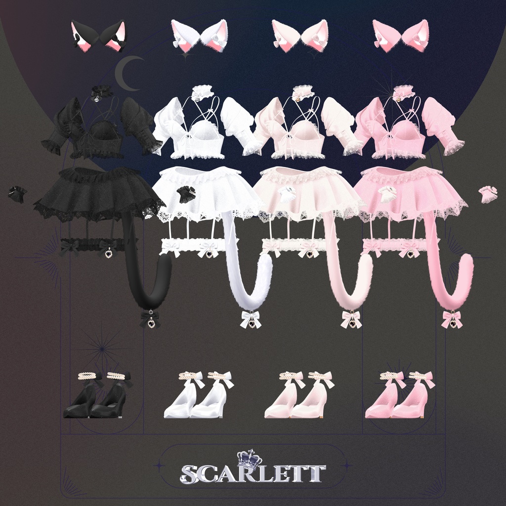 【5アバター対応】Scarlett : Cat under the moonlight