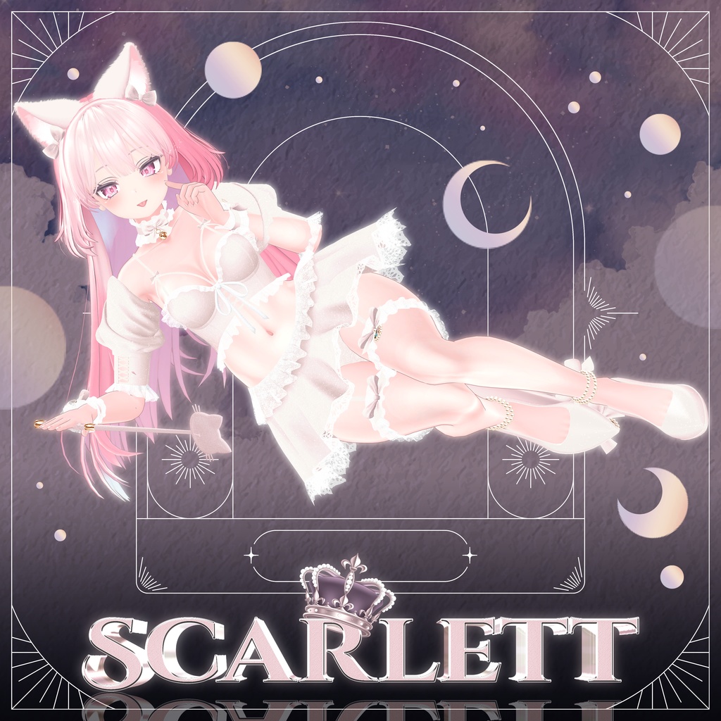 【5アバター対応】Scarlett : Cat under the moonlight
