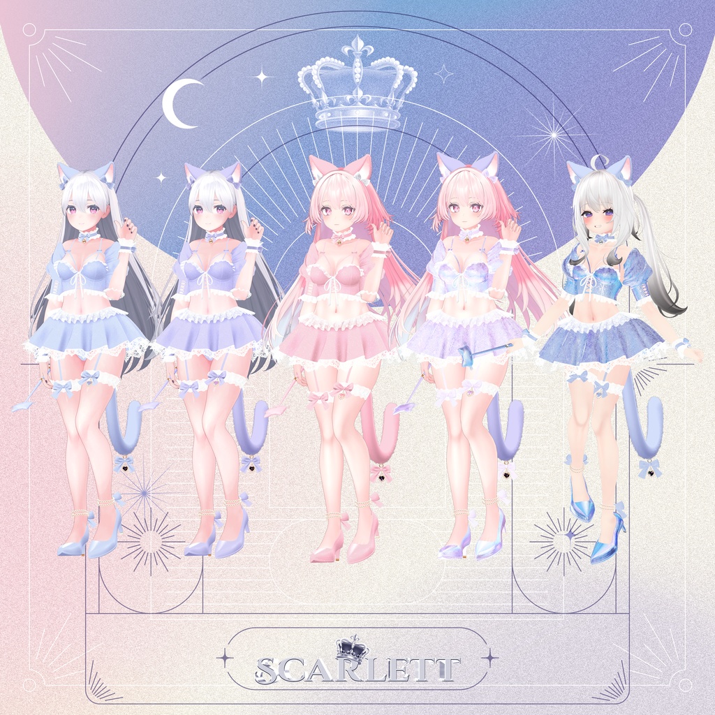 【5アバター対応】Scarlett : Cat under the moonlight