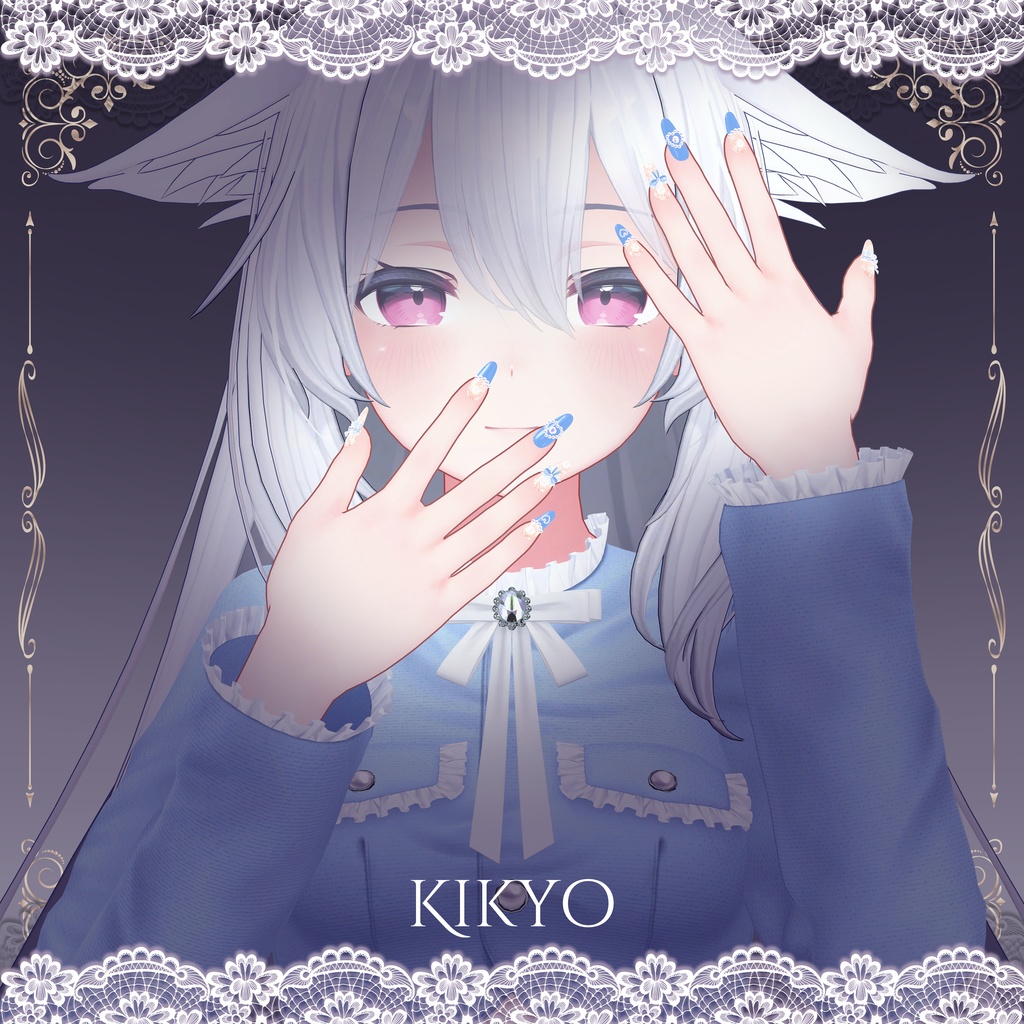 【4アバター対応】🖤『Black_Heart_Nail』🖤