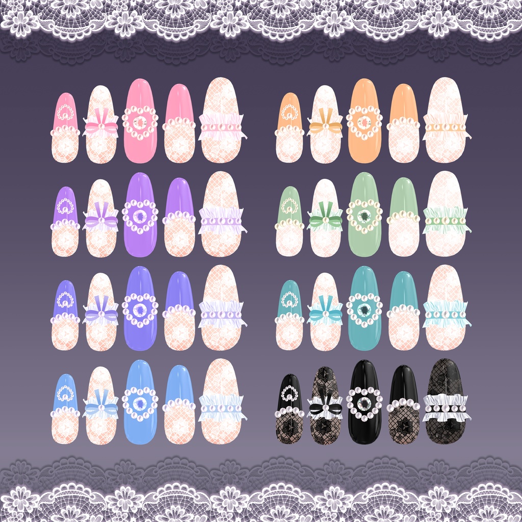 【4アバター対応】🖤『Black_Heart_Nail』🖤