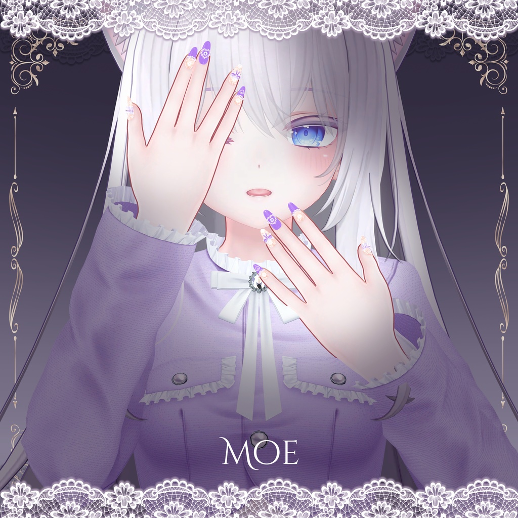 【4アバター対応】🖤『Black_Heart_Nail』🖤