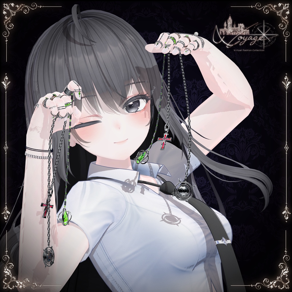 【8アバター対応】💍Haflow_Chain_Ring💍