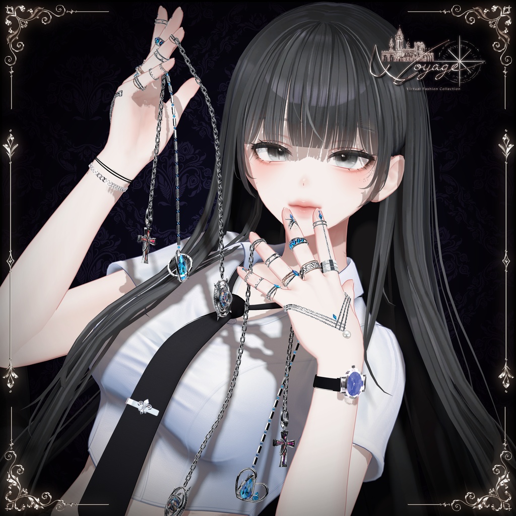 【8アバター対応】💍Haflow_Chain_Ring💍