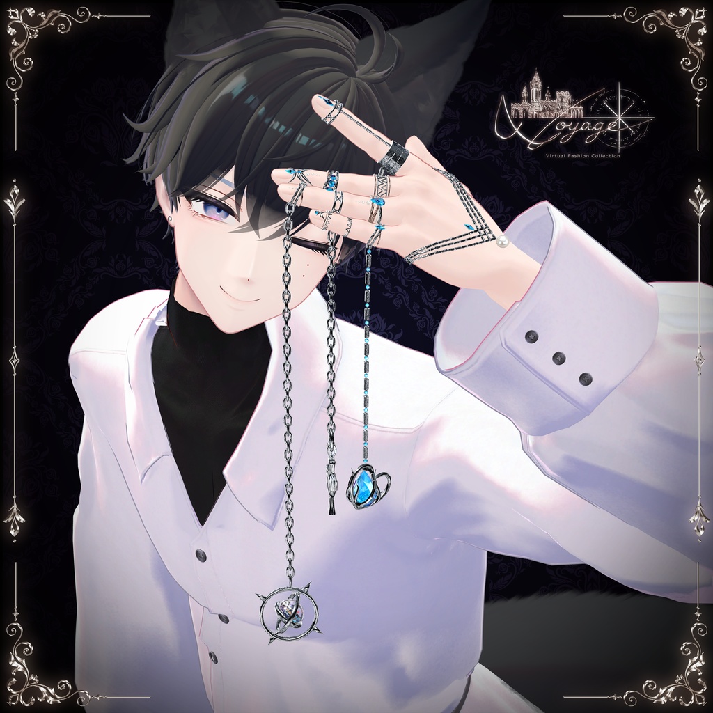 【8アバター対応】💍Haflow_Chain_Ring💍