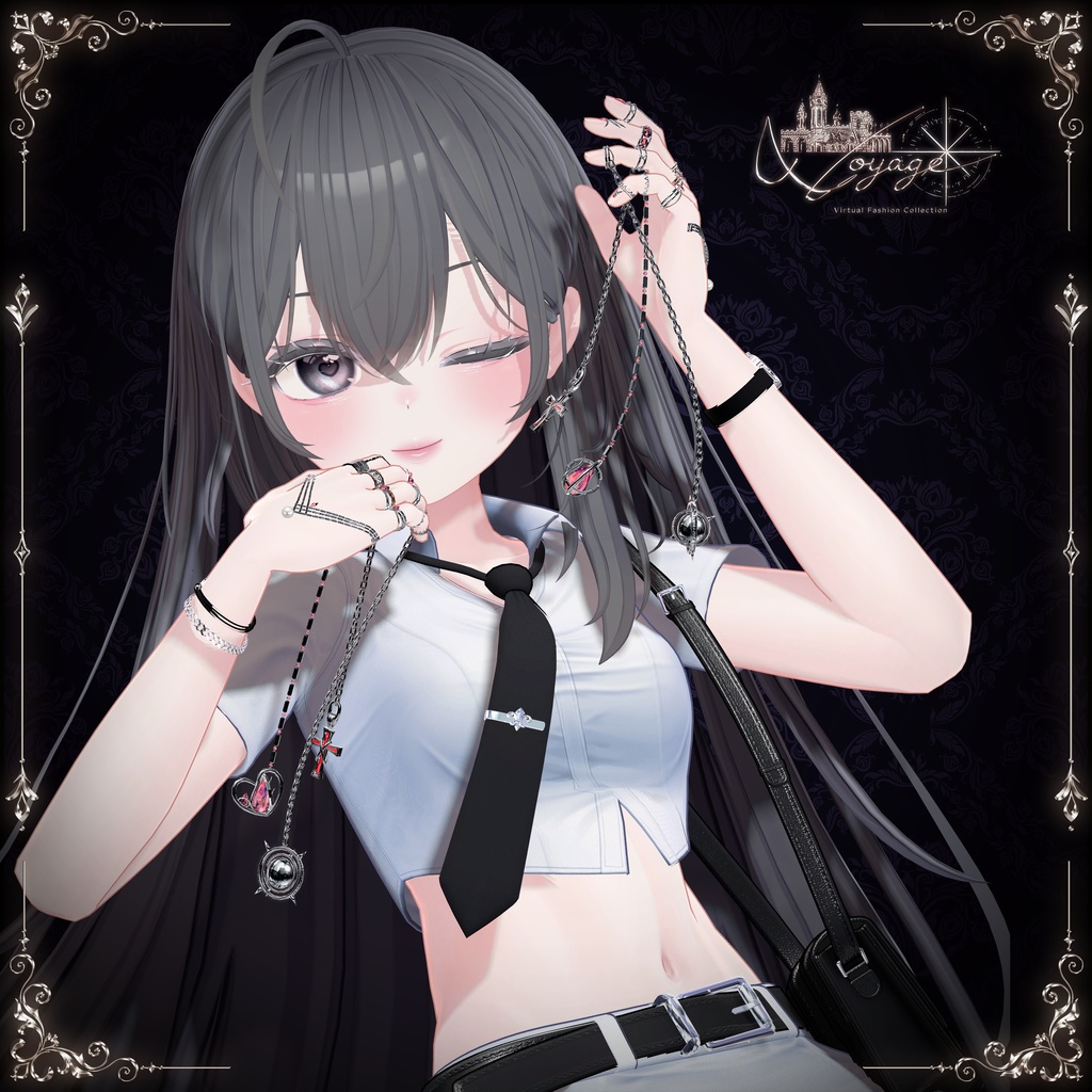 【8アバター対応】💍Haflow_Chain_Ring💍