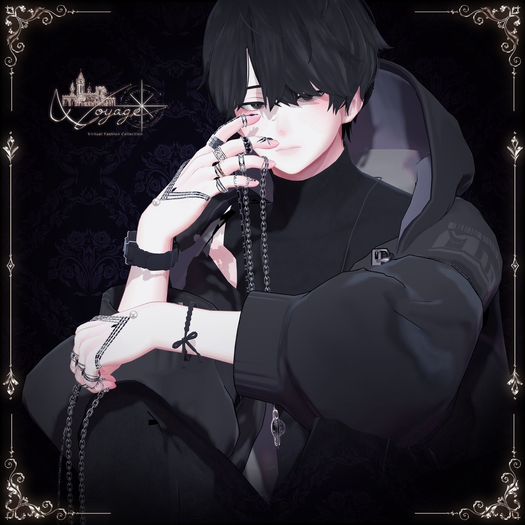 【8アバター対応】💍Haflow_Chain_Ring💍