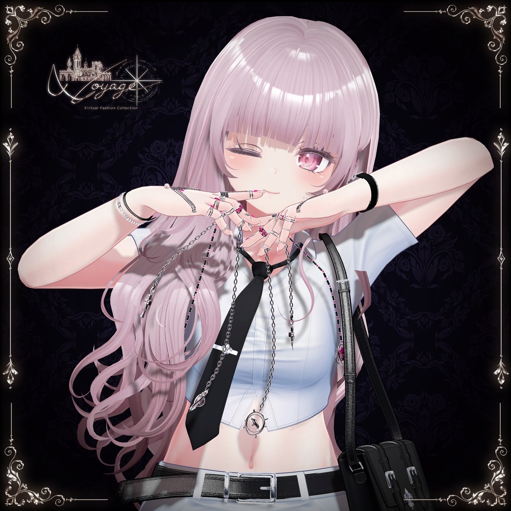 【8アバター対応】💍Haflow_Chain_Ring💍