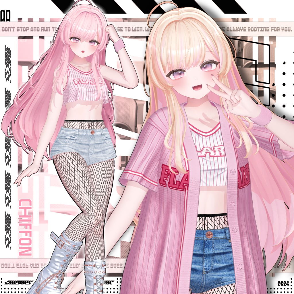 【8アバター対応】⚾Flare_Hair⚾