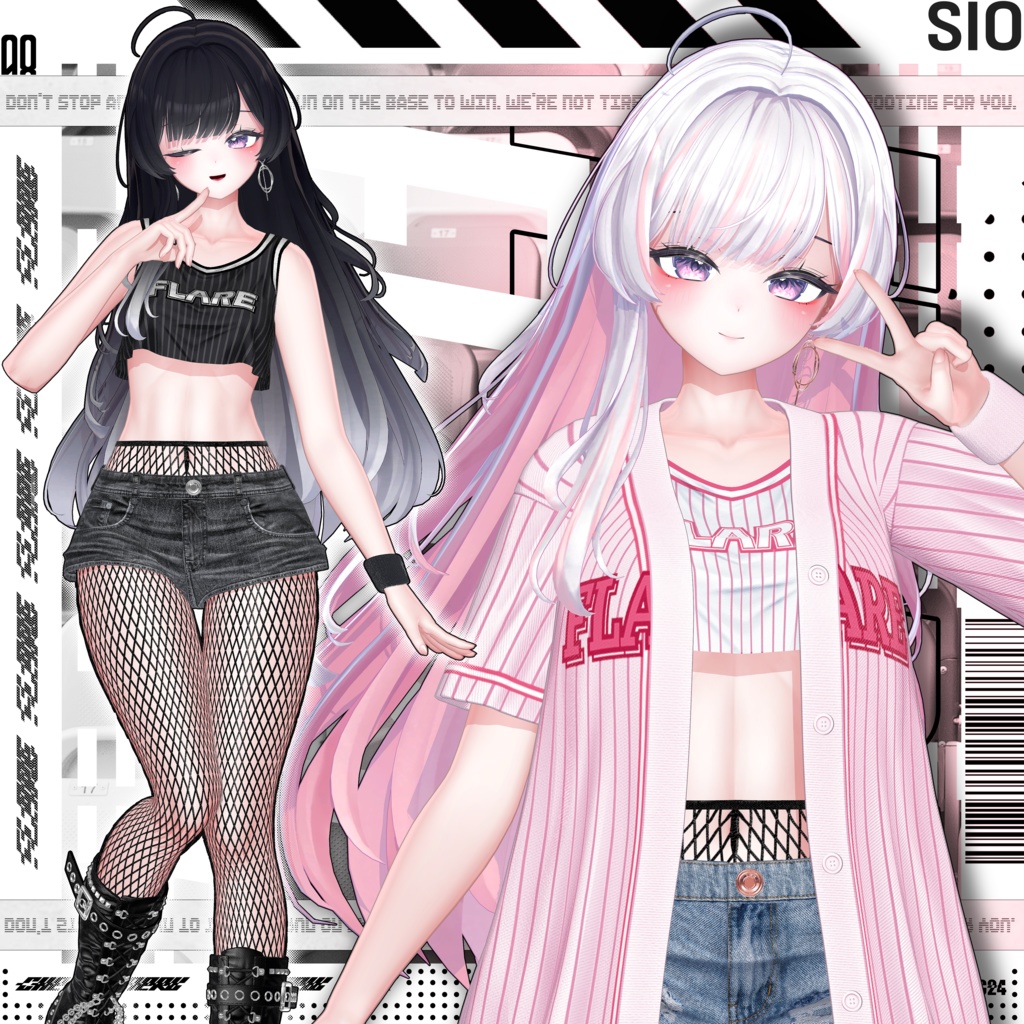 【8アバター対応】⚾Flare_Hair⚾