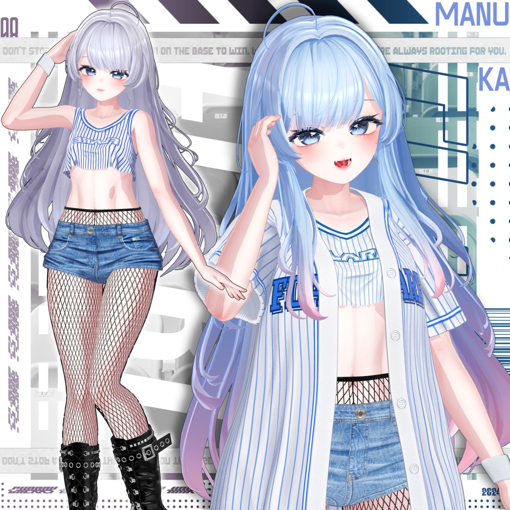 【8アバター対応】⚾Flare_Hair⚾