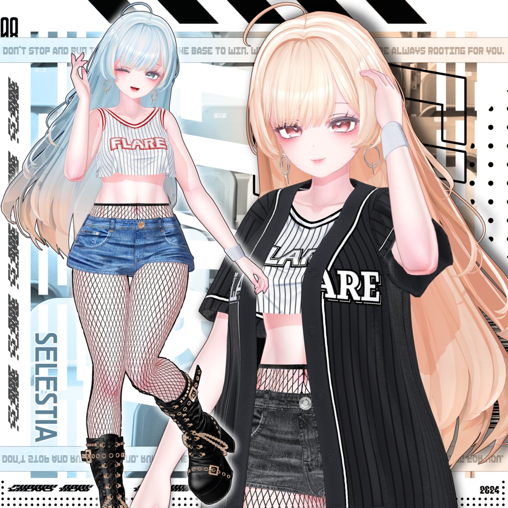 【8アバター対応】⚾Flare_Hair⚾