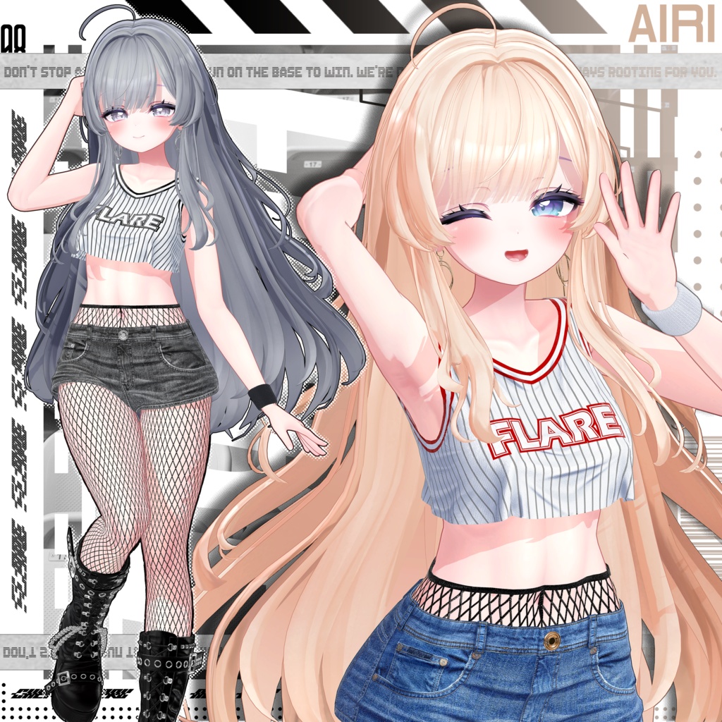 【8アバター対応】⚾Flare_Hair⚾