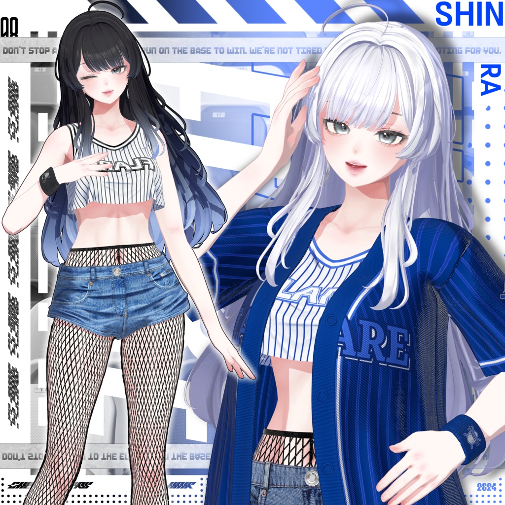 【8アバター対応】⚾Flare_Hair⚾