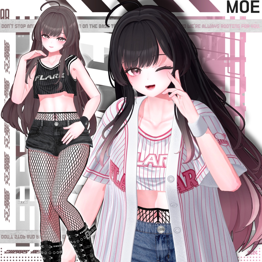 【8アバター対応】⚾Flare_Hair⚾