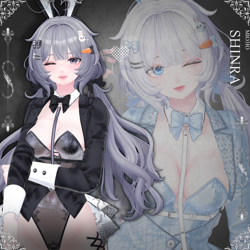 【7アバター対応】🐇Evergrace_Bunny_Hair🐇