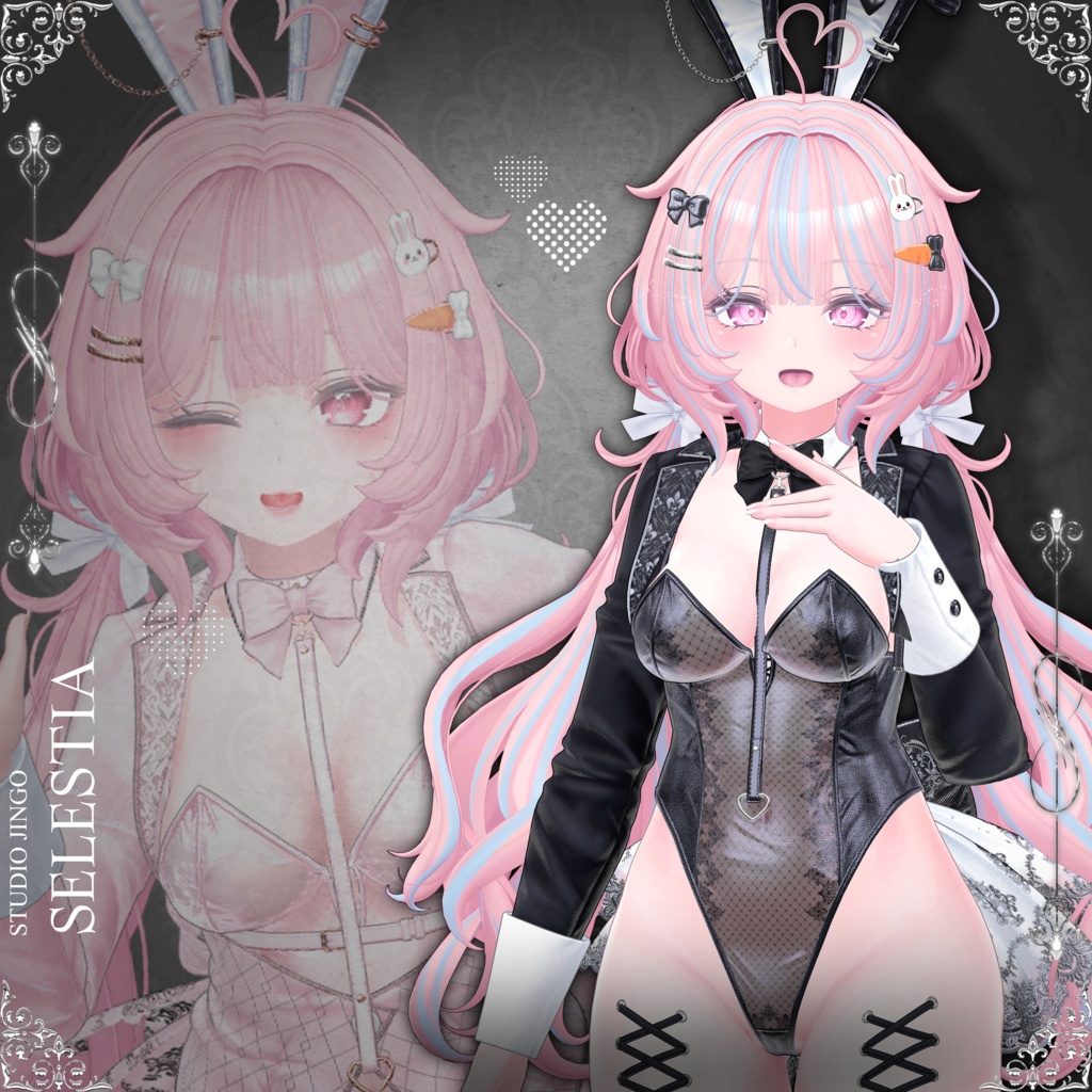 【7アバター対応】🐇Evergrace_Bunny_Hair🐇