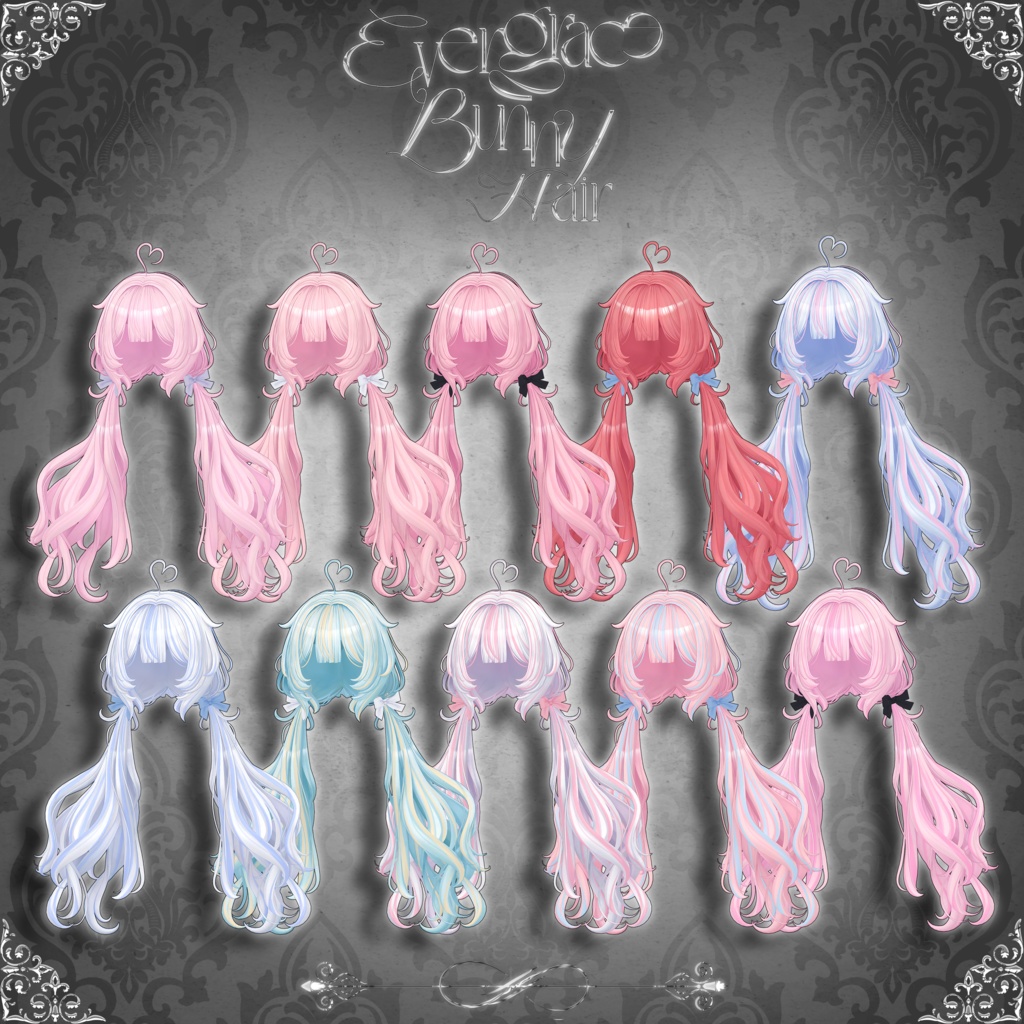 【7アバター対応】🐇Evergrace_Bunny_Hair🐇