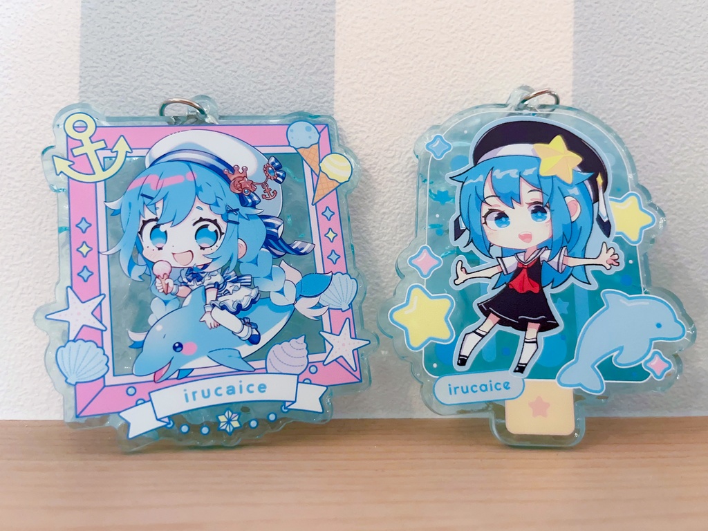 ルッカ水面アクリルキーホルダー(マリン額縁)