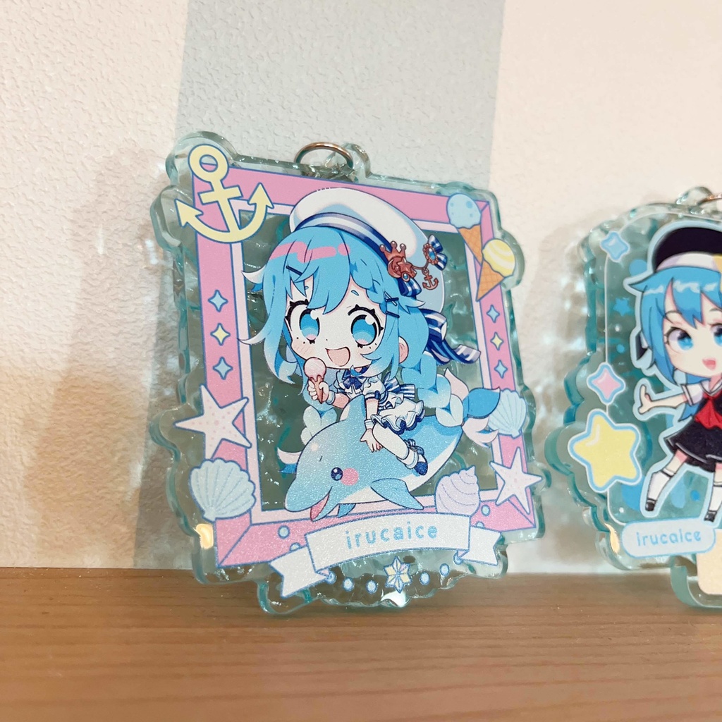 ルッカ水面アクリルキーホルダー(マリン額縁)