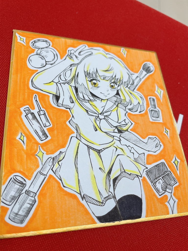 手描きアナログイラスト　女の子