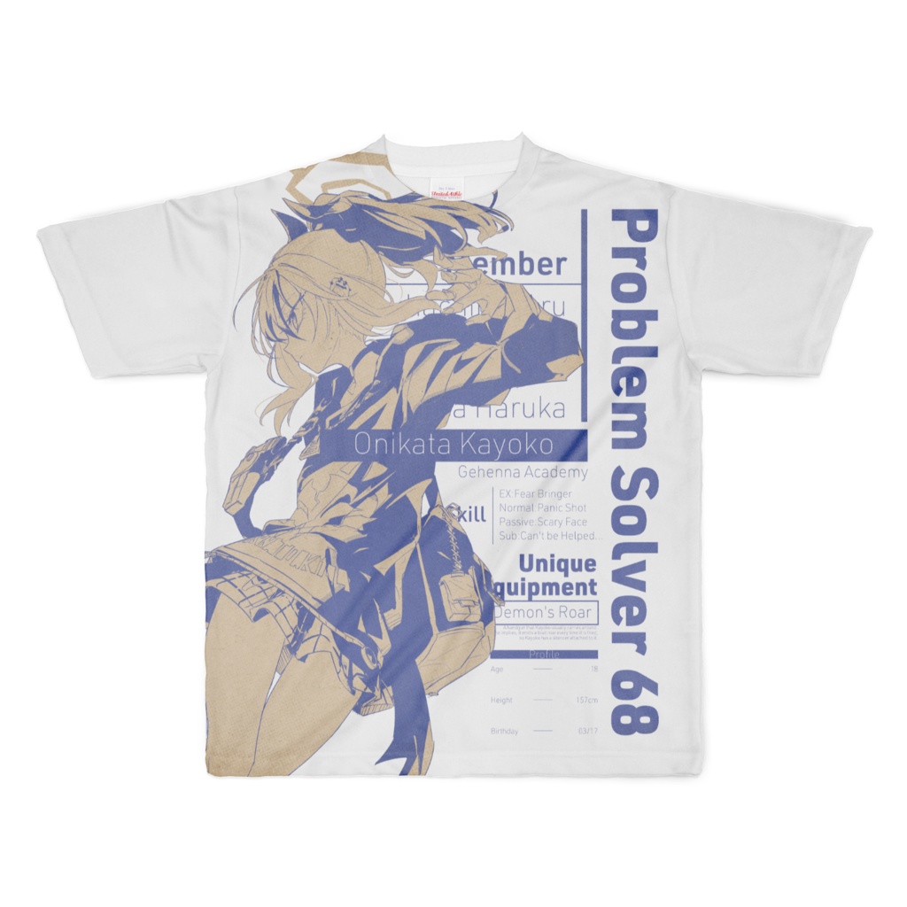 フルグラフィックTシャツ 【 便利屋68 カヨコ 】 ブルアカ