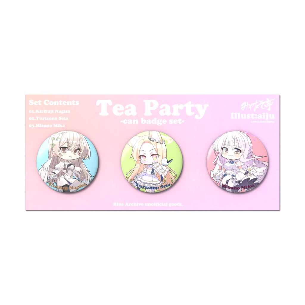 ブルーアーカイブ / ティーパーティー / 缶バッジセット / ミカ / ナギサ / セイア / ミカ