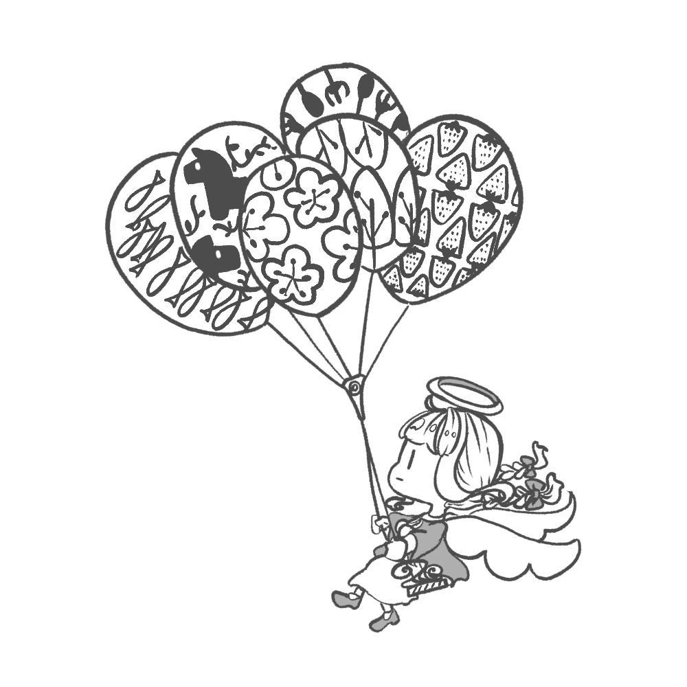 ふうせん天使さま ワンポイントTシャツ-teachika