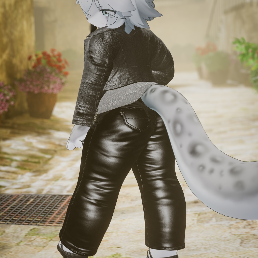 【マテリアルのみ】ケモノ向けジーンズ改変用 レザーパンツマテリアル