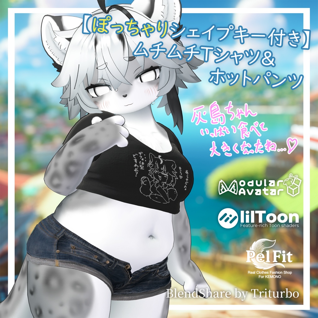 【ぽっちゃりシェイプキー付き】ムチT＆ホットパンツセット