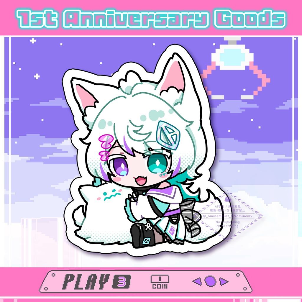 おみとペスキーダイカットステッカー