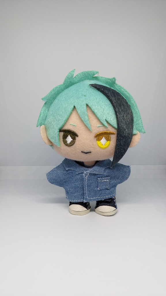 シャツ デニム ジャケット前開き(デニム襟、白襟)