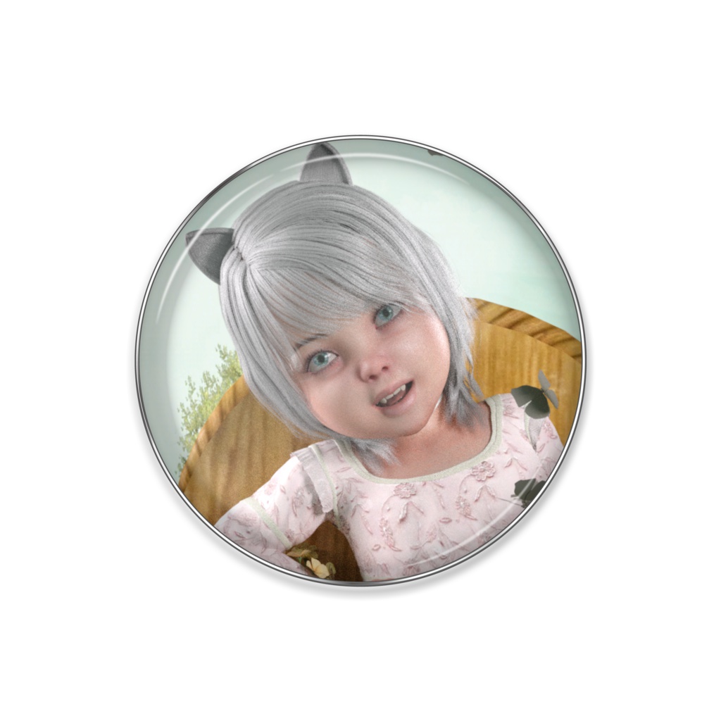 Baby白猫ピンバッジ1
