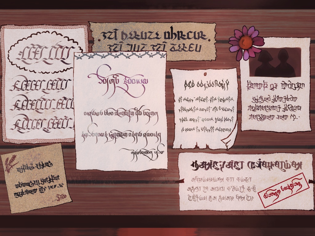 ブラックレターファンタジー文字フォント 6+6種