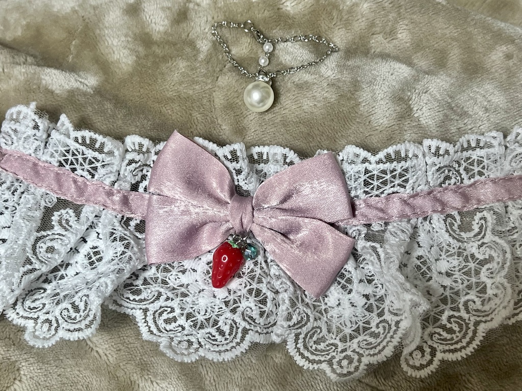 ぬい向けヘッドドレス&フェイクパールネックレス