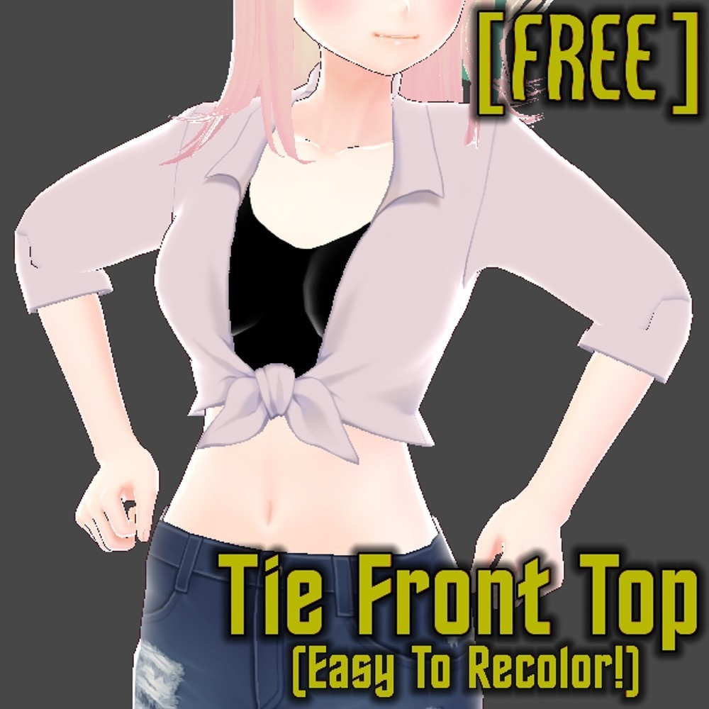 [Free] Tie Front Crop Top