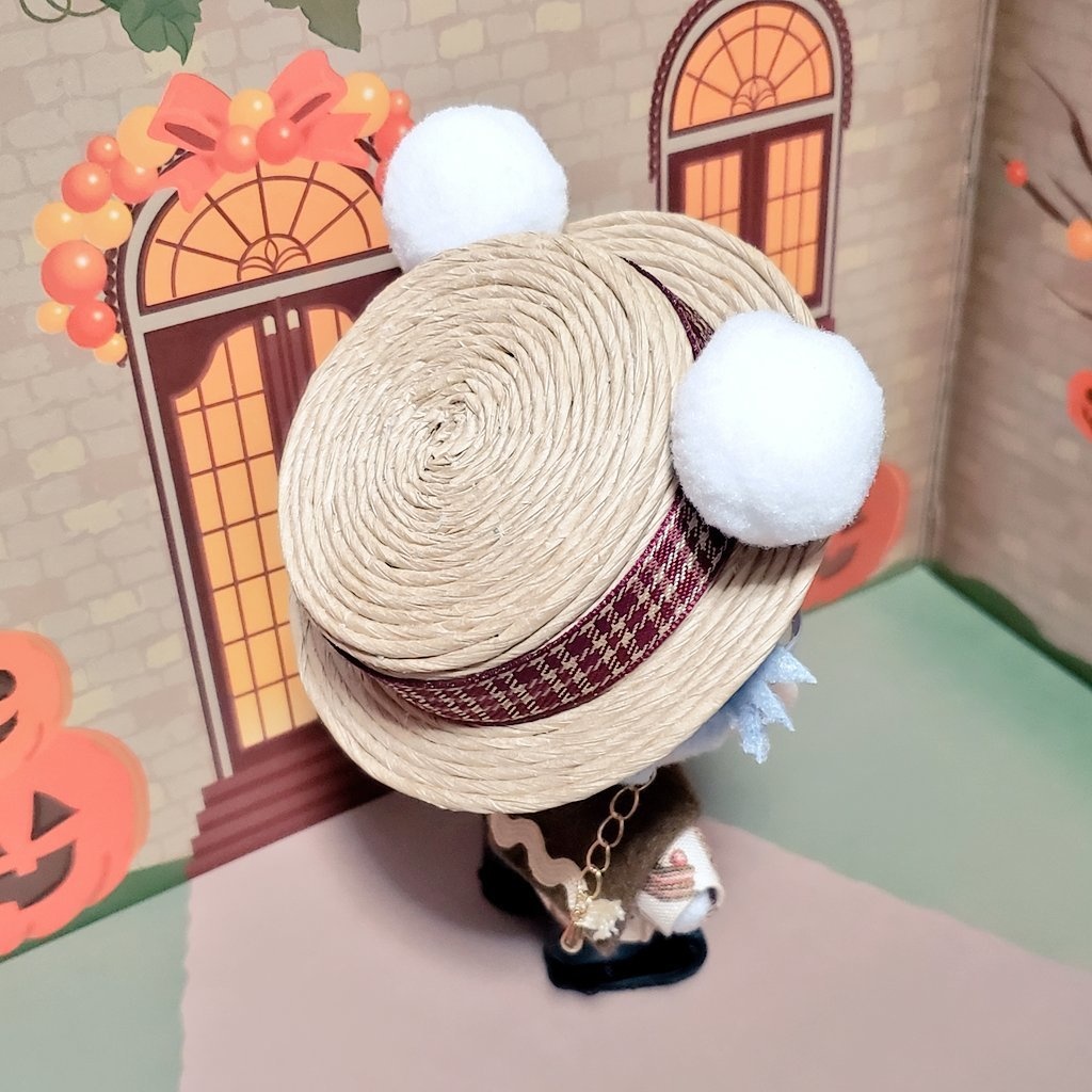 10cmぬい用 くまちゃんの麦わら帽子