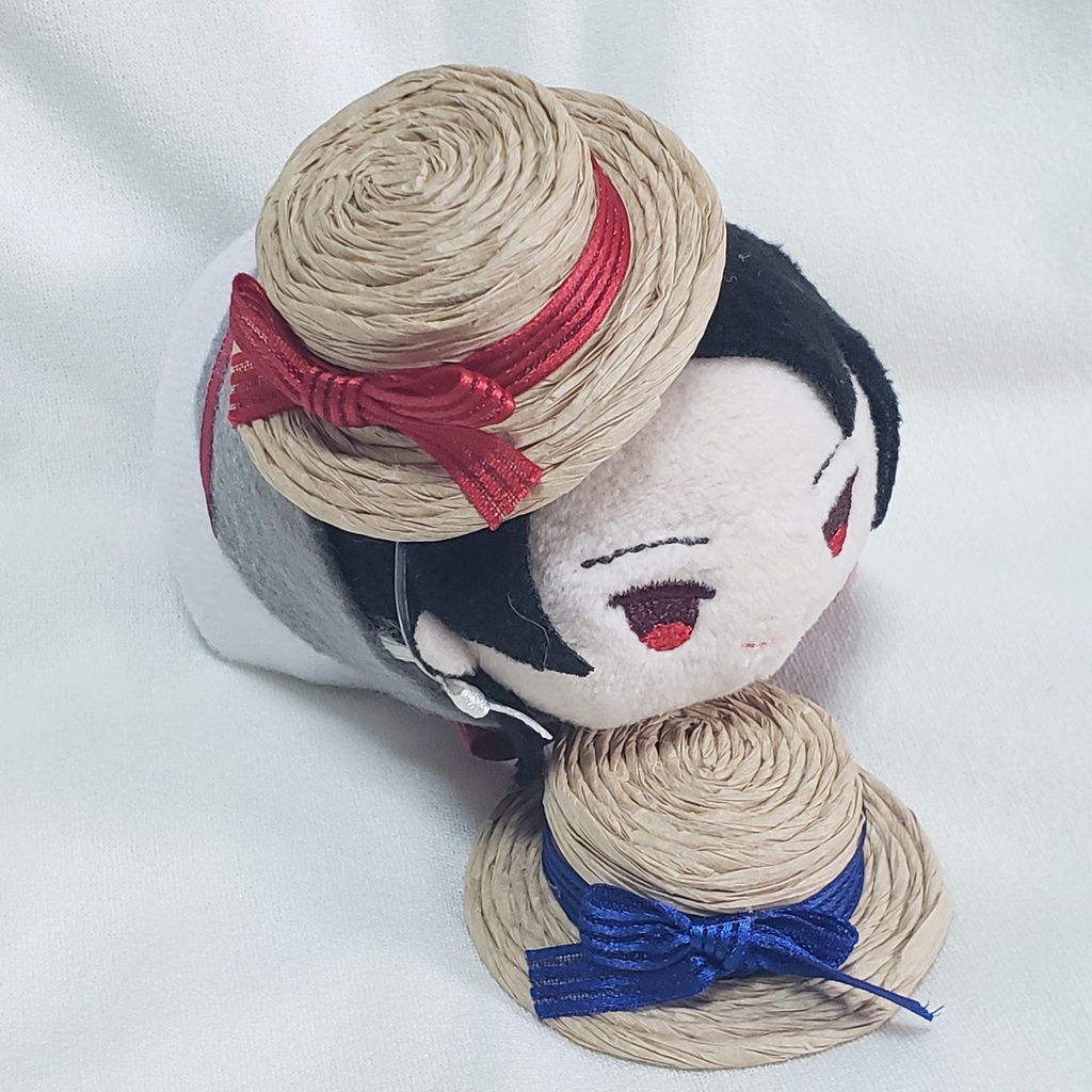 もち・10cmぬい用 リボンの麦わら帽子