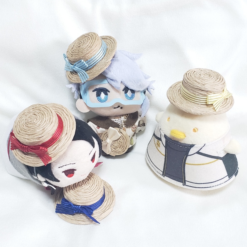 もち・10cmぬい用 リボンの麦わら帽子