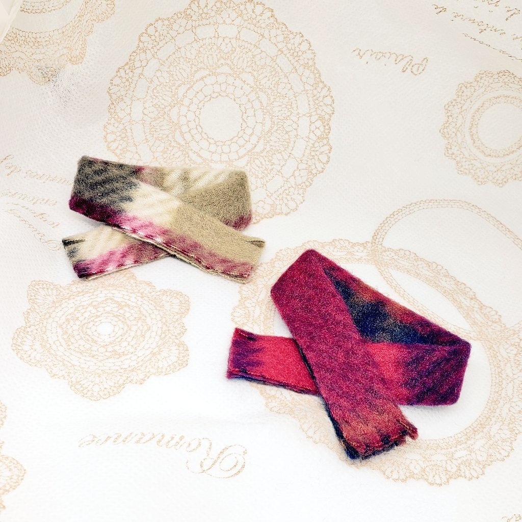 10cmぬい用・チェック柄フリースマフラー