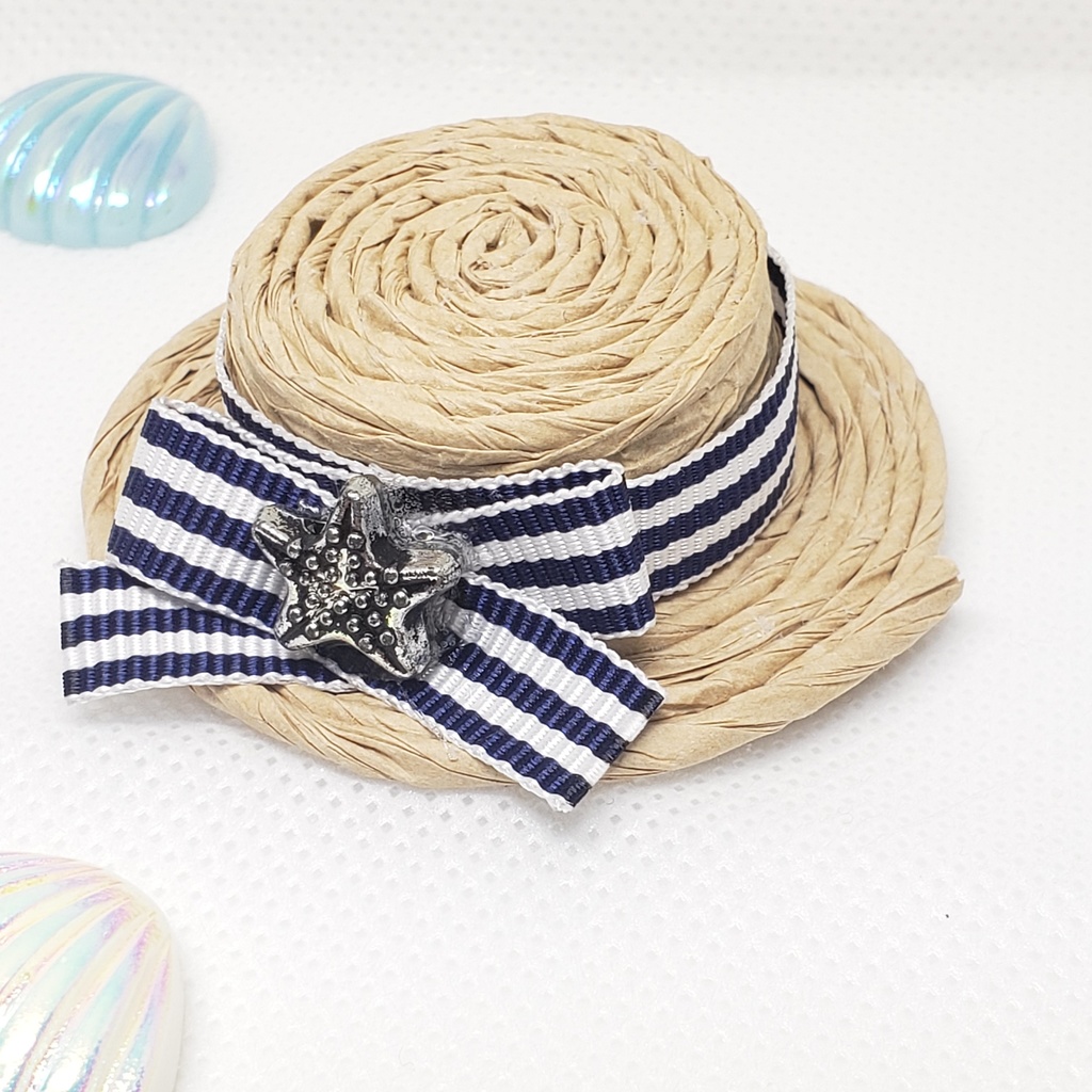 マリンモチーフの麦わらぼうし