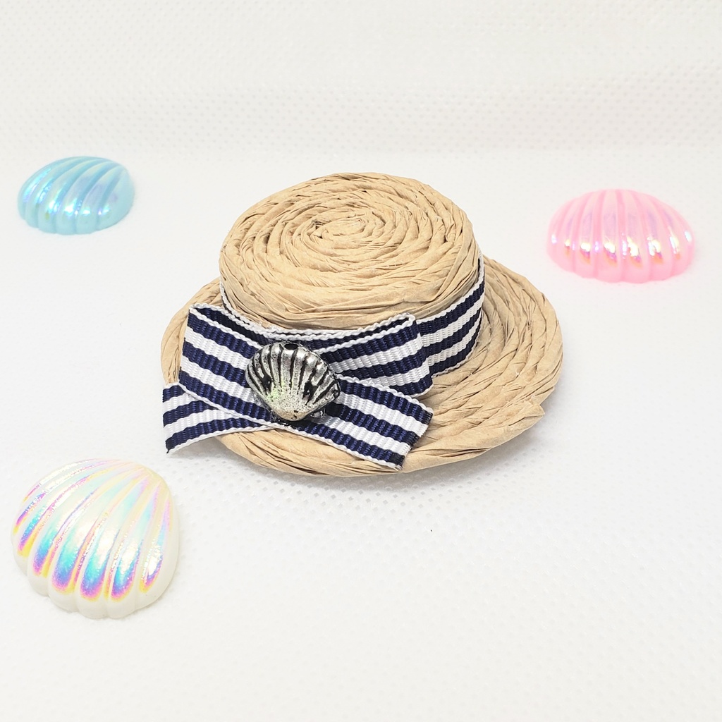 マリンモチーフの麦わらぼうし