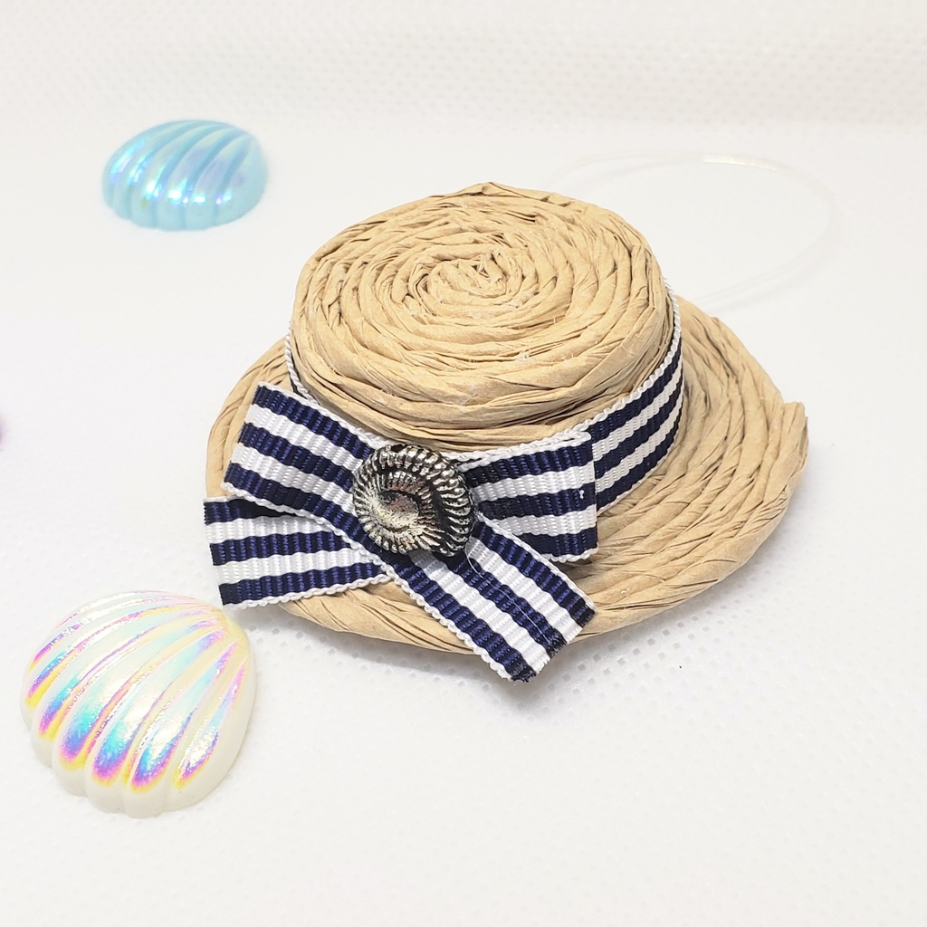 マリンモチーフの麦わらぼうし