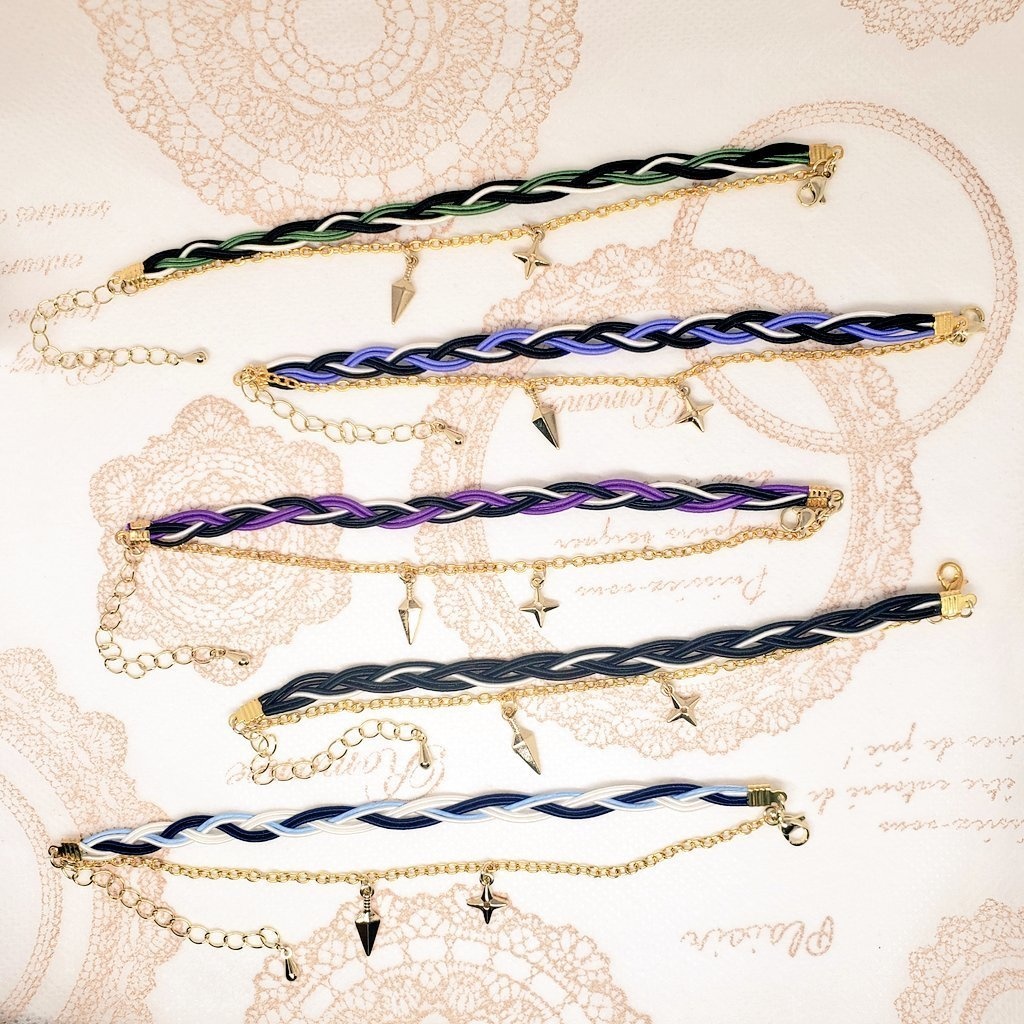 忍たまモチーフ 水引ブレスレット(手裏剣&苦無チャーム付)